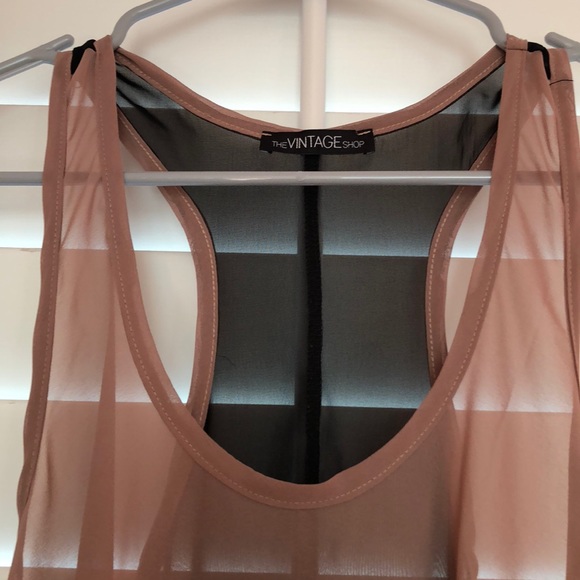 High low two tone chiffon top - Picture 2 of 3